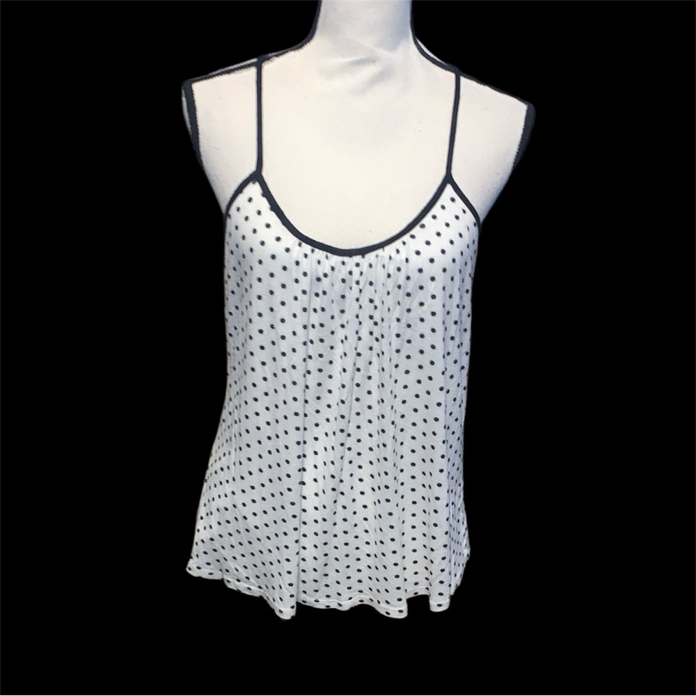 Maurices Polka Dot Spaghetti Strap Tank Top Lined Button Racerback